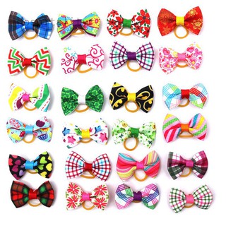 202120PCS Pet Small Dog Hair Bows Rubber Bands Puppy Cat Grooming Accessory Set L1Rl