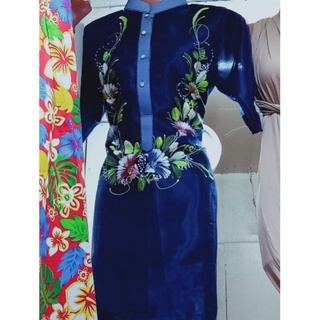 【Local Stock】MODERN LADY BARONG DRESS (MARIAN) PAINTING ROYAL BLUE
