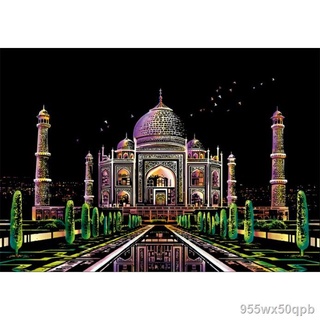 ☈✵❃xd Creative DIY Taj Mahal City Night Scratch Painting