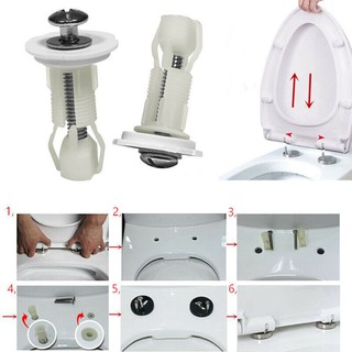 ✁☬◇YOLA Household Toilet Seat Hinges Replacement Fixing Screws Bolts Universal Easy Installation Rep