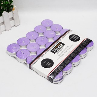 50pcs/Set Tea Light Citronella Lavender Candles In Metal Cup (7)