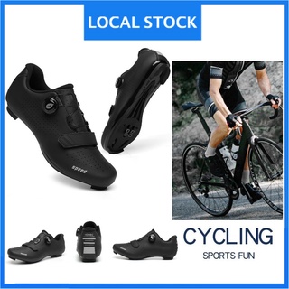 READYSTOCK Cycling Shoes Men Cleats Shoes Road Bike Shoes for Mtb Pedal Set WaterProof Cycling Shoes
