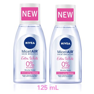 NIVEA Micellar Water Extra White MicellAir Face Cleanser 125 mL x2