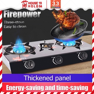 Gas stove one-piece tempered panel 4.0KW firepowe Gas Cooker 3 Burner Stove with Burner Rings (1)