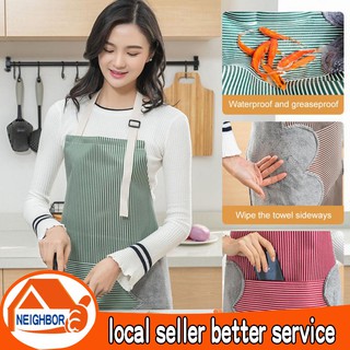 【In Stock】Waterproof Thickened Erasable Hand Apron Pockets Restaurant Domestic Cooking Work