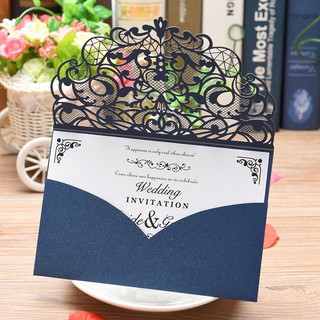 20Pcs Pearl Paper Laser Cut Wedding Invitation Cards Greeting Card Kits Event Party Supplies with Blank Inner Sheet