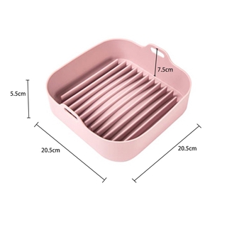 SUNNE Silicone Pot Square Silicone Pot (Pink/Grey)Silicon Container For Air Fryer & Microwave (9)