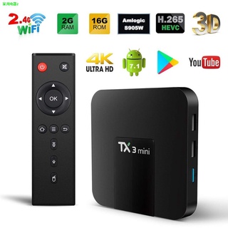 ■♙New TX3mini TV Box Android 8.1 BOX 2GB 16GB 2.4G WiFi 4K Media Player & Netflix Youtube Google Sto