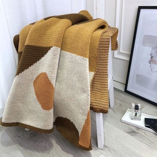 Nordic abstract sofa blanket cover blanket knitted single blanket bed office nap towel quilt spring