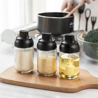 Glass Jar Spice Airtight Containers Condiment Salt Seasoning Storage Bottle Spice Jars Pot Spoon Tank Kitchen Sealed (8)