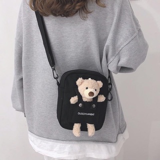 ◘Ins Sen girl small bag female 2021 new cute Japanese student canvas shoulder bag cartoon small squa
