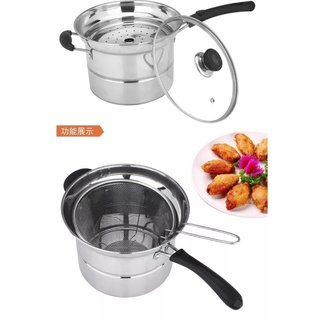 Garantiya ng pagiging tunay 35 Pasta Pot Cooking Noodle Pot Stainless Steel soup Pan steamer Fryer P (7)