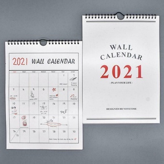 Ready Stock/✤◑2021 Wall Calendar Plan Creativity Wall Hanging Calendar Agenda Organizer Cartoon Cale