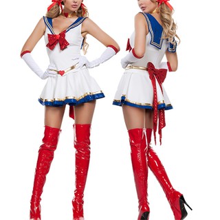 Sexy Lady White Moon Mars Sailor Moon Mercury Cartoon Costume Cosplay Movie Girl Dress Halloween