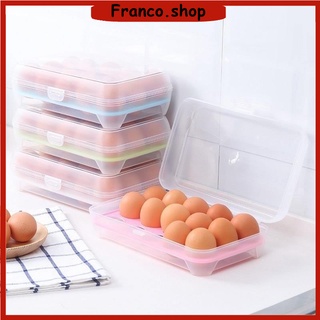 FRNC 15 Grids Portable Egg Storage Box Egg Fresh Box Refrigerator Tray Container Double