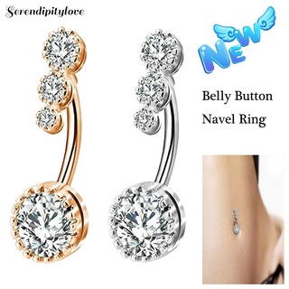 [24Hs Delivery] Round ZIRCONIA inserted Stylish Navel Ring Women Body Piercing Jewelry Ring