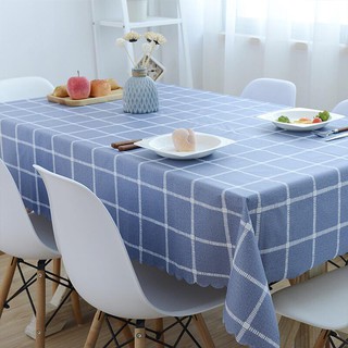 Tablecloth Waterproof Oilproof Linen Plaid Table Cover