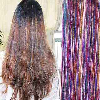 Hair Tinsel Sparkle Glitter Hair Extension 90cm DIY Wig Color Wig Popular Hair Accessories