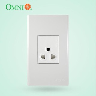 OMNI 20A Aircon Tandem Outlet in White Plate WP1-WA