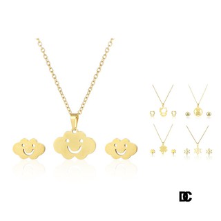 CARLIDANA Necklace Set Necklace with Earrings Gold Stainless Steel Jewelry Set 7