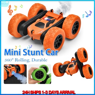 4WD Remote RC Car 2.4G Chargeable Double Stunt Drifte Cars 360 ° Flip RC Vehicle Kids Toys With LED
