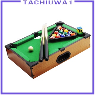 [TACHIUWA1] Wood Pool Table Set Tabletop Billiards Snooker Chalk Indoor Game Toy Junior Gift
