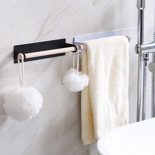 【spot goods】 ❇Bathroom Multifunction Wood Self-adhesive Towel Racks / Toilet Roll Paper Hanger / Kit