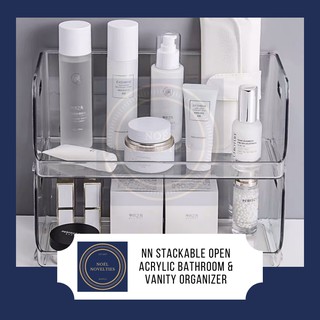 NN Stackable Open Acrylic Bathroom & Vanity Desktop Organizer for Skincare Makeup and Toiletries