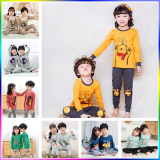 Terno Pajama for Kids Cotton Boy Sleepwear Set Cartoon Long Sleeve Pajamas Terno for Kids Boy Girl 3-11Y