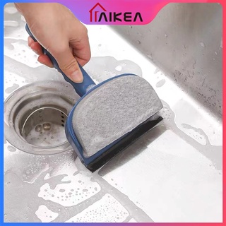 Kitchen Double-sided Cleaning Brush gas stove brush Glass Brush Scraper Window Cleaning Brush Aikea