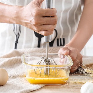 12 inch Semi Automatic Egg Beater Manual Hand Mixer Stainless Steel Whisk Mixer Beater Cream Frother
