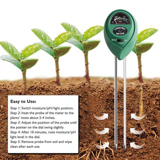 3 in 1 Soil Water Moisture Light PH Meter Tester Garden Tool (5)