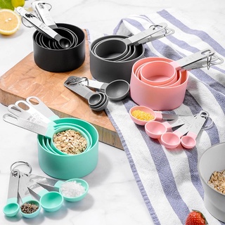 Stainless Steel Measuring Cups 4-piece Set with Scale / Hanging Plastic Measuring Spoons Measuring Spoons Measuring Cups / Baking Gadgets Set