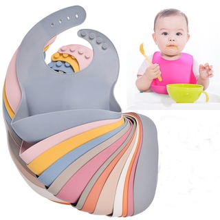 1PC New Toddler Silicone Bibs Baby Kids Girl Boys Waterproof Saliva Solid Lunch Feeding Bibs baby Silicone Bib Aprons 36 Colors