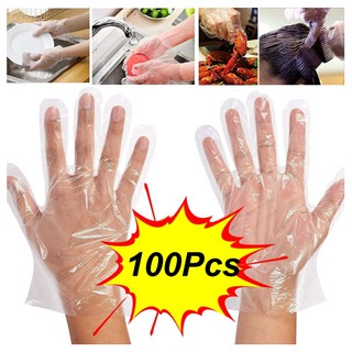 Disposable Clear Plastic Gloves - 100 Pieces Disposable Cooking,Cleaning,Food Handling Work Gloves