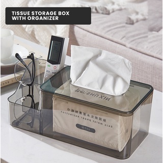 LOCAUPIN Desktop Transparent Tissue Box Toilet Napkin Holder Caddy Storage Bathroom Vanity Organizer