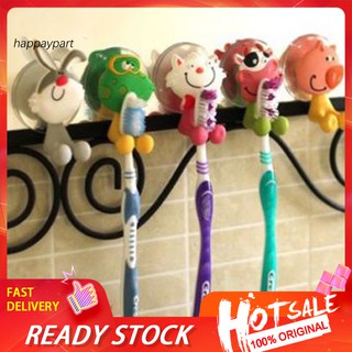 ❂RXJJ❂Cartoon Animal Bathroom Toothbrush Suction Cup Wall Holder Hanger Rack Storage