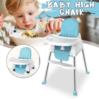 Baby Dining Chair Adjustable Feeding High Chair with Feeding Tray Foldable