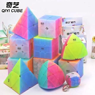 Qiyi Jelly Rubik's Cube 2x2 3x3 4x4 5x5 Pyong Skewb Zongzi Keychain SQ1 Professional Twist Puzzle