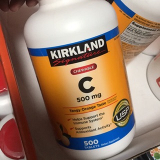 Kirkland Signature Chewable Vitamin C 500mg, 500 Tablets
