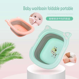 Kitchen Wash Baby washbasin foldable portable newborn baby child travel wash silicone basin