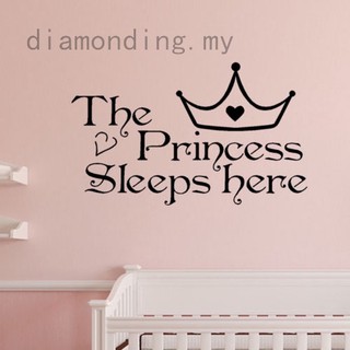 New Coming The Princess sleeps here - Wall Say Quote Word Lettering Sticke Decor