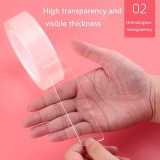 Original 1 & 3 Meter Double Sided Nano Tape Transparent Self Adhesive Ultra Sticky Portable Gel Grip (7)