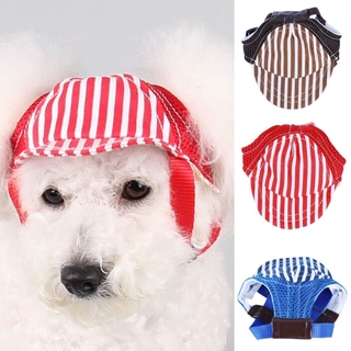 Outdoor Travel Large Dog Hat Striped Adjustable Dog Baseball Pet Cap
