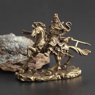 Guan Gong Ornament Copper Handmade Figurine Antique Chinese style Desk Decoration Convenient
