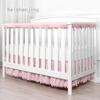 New cotton crib protection edging, three-piece baby anti-bite solid color bed fence anti-collision s