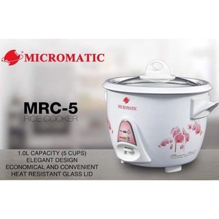MICROMATIC Rice Cooker 1L (Good for 5 persons) 400w (Flower Design White) MRC-5