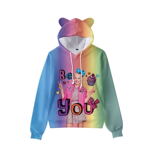 jojo siwa cat ear long sleeve boy and girl kid clothes chilren cashmere hot sale casual trendy sweater hoodie