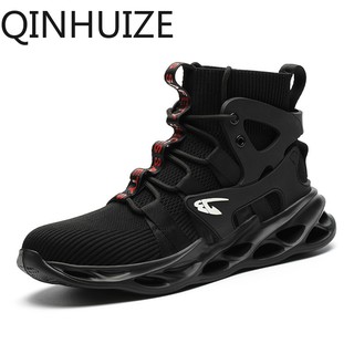 QINHUIZE Safety shoes men's anti-smashing anti-piercing steel toe cap work boots safety protective s