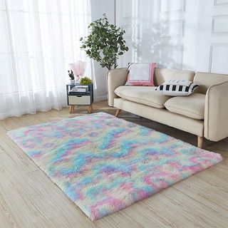 80*120 CM Tie-dye carpet plush floor fluffy mats kids room area rug living room mat